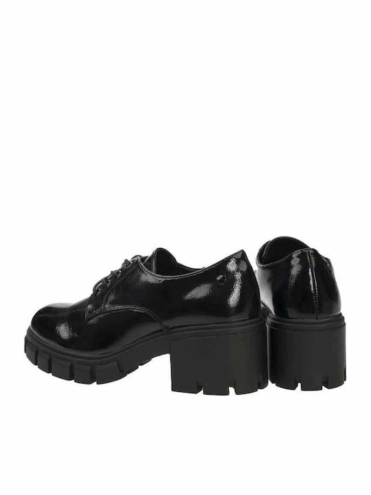 Women's Synthetic Leather Oxford Shoes Black