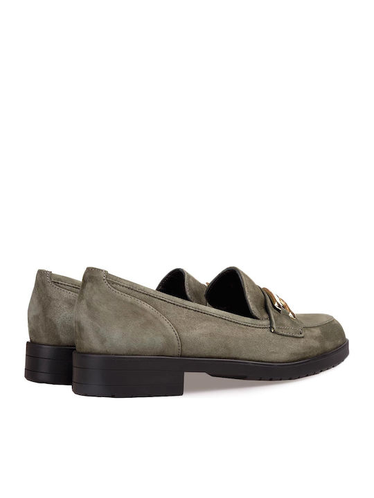 Women's Moccasins in Khaki Color