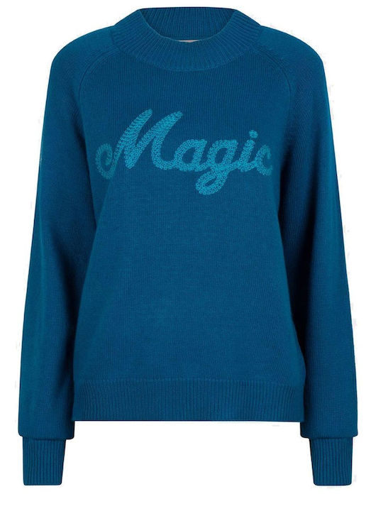 Esqualo Damen Langarm Pullover Wolle Blau