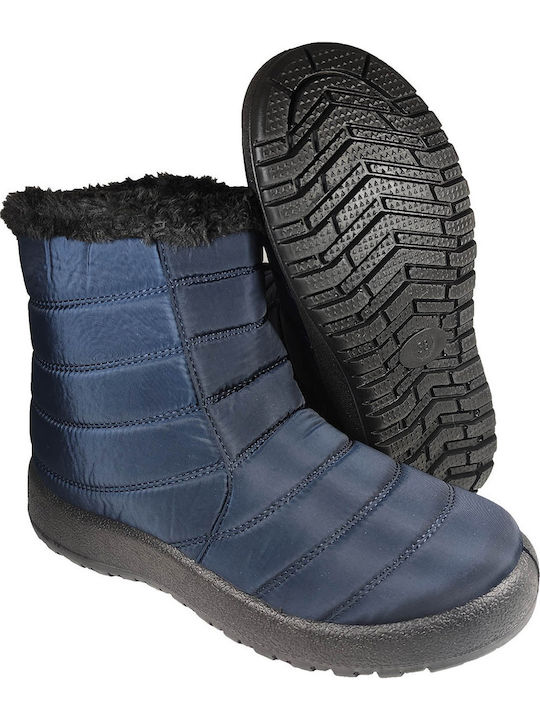 Stiefeletten Damen mit Pelz Marineblau
