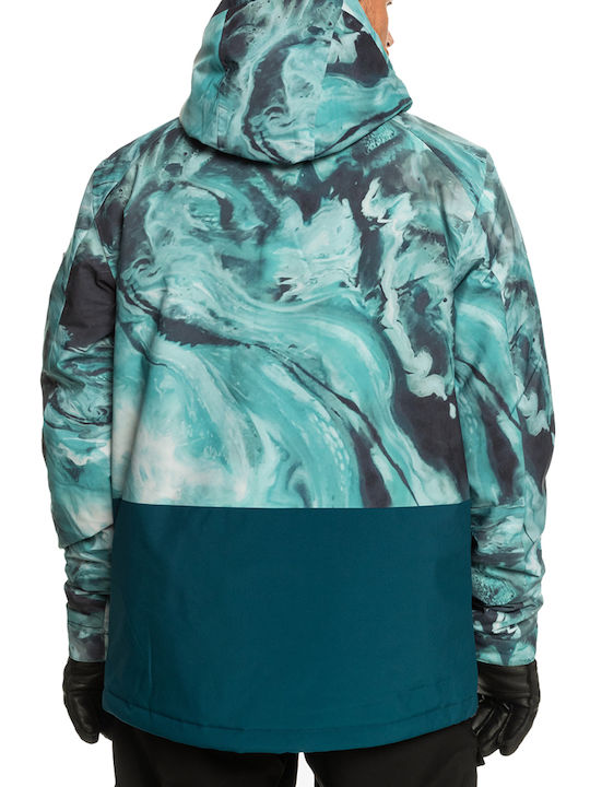 Quiksilver Mission Printed Block EQYTJ03403-BSM1 Masculin Jachetă pentru Schi & Snowboard Albastru