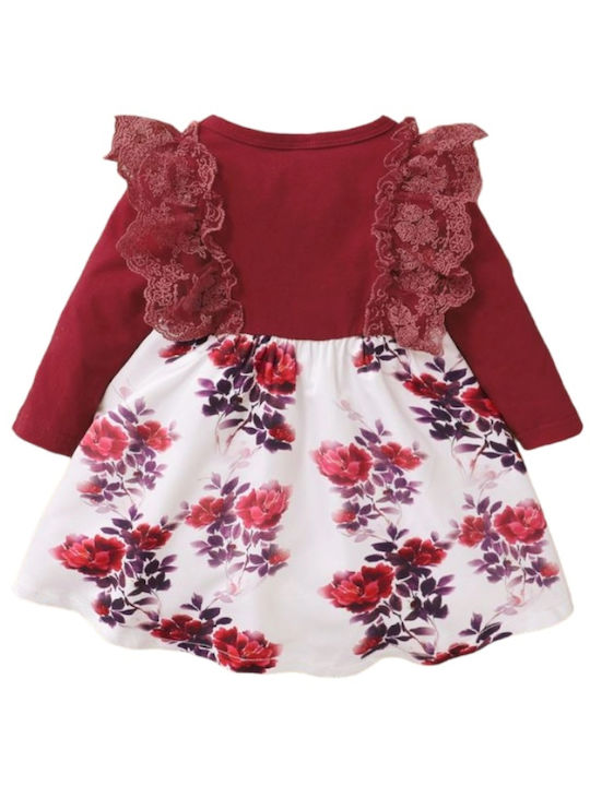 TakTakBaby Kids Dress Long Sleeve Burgundy