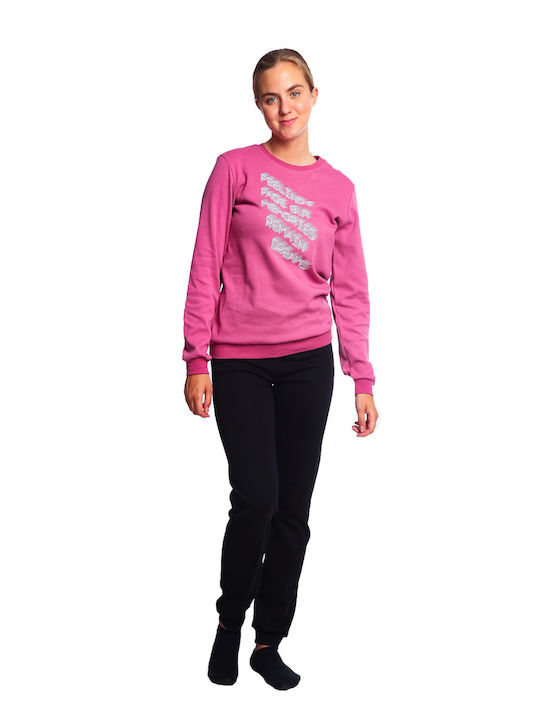 Dreams Winter Damen Pyjama-Set Baumwolle Rosa