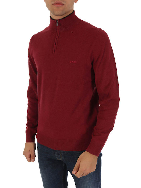 Hugo Boss Herren Langarm-Pullover Burgundisch