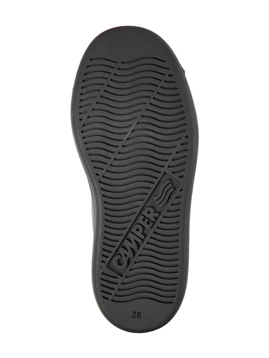 Runner Four Lederne Kinderstiefeletten mit Klettverschluss Schwarz