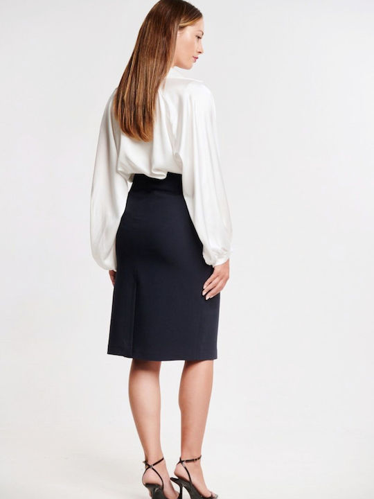 Veto Damen Krepp Mittellang Blazer Marineblau