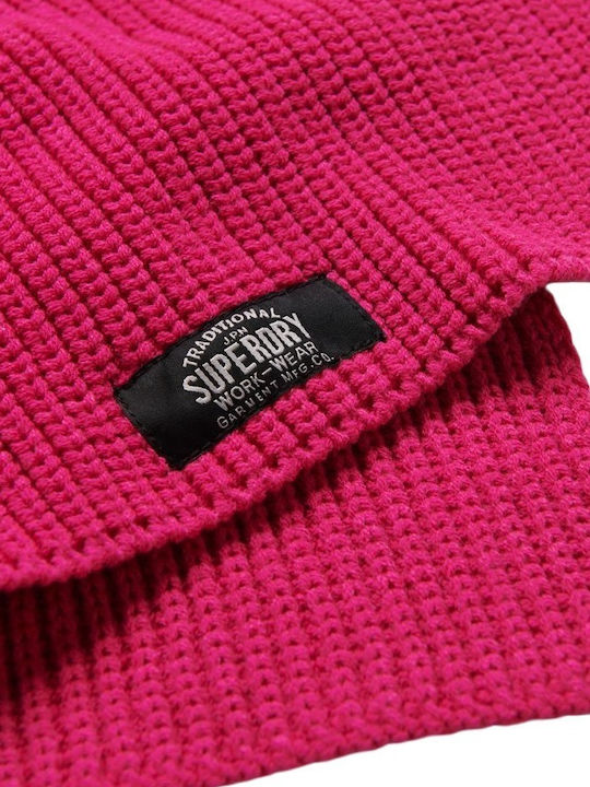 Superdry Γυναικείο Πλεκτό Κασκόλ Ροζ