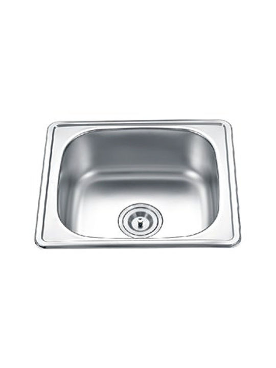 WS 5050 68-006 Drop-In Sink Inox Satin W50xD50cm Silver