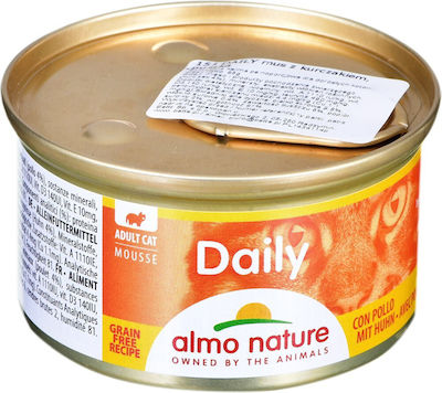 Almo Nature Daily Nasses Katzenfutter für Katze in Dose mit Huhn 85gr