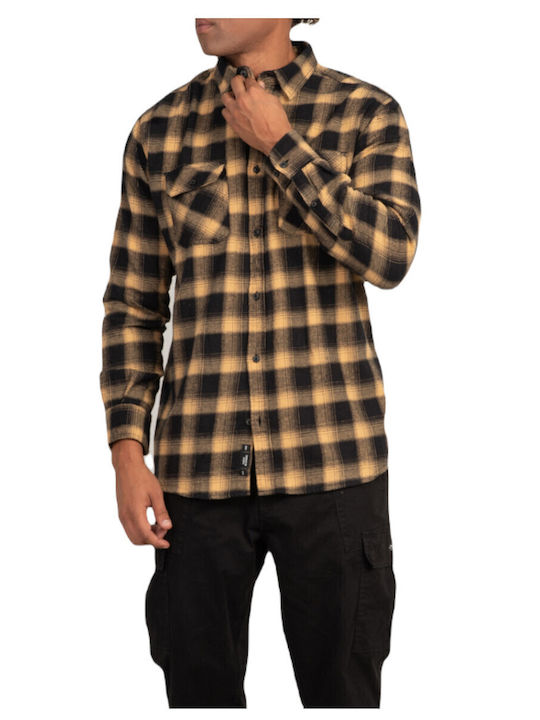 Rebase Flanell Hemd Camel/Black