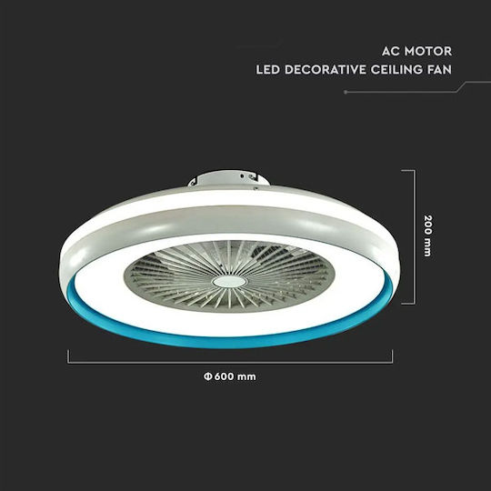 V-TAC Πλαφονιέρα 60cm με Φως Λευκή