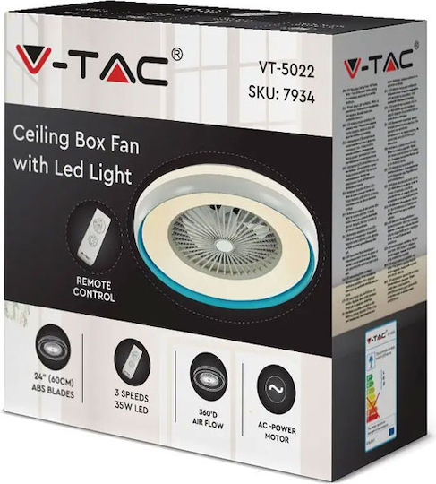 V-TAC Πλαφονιέρα 60cm με Φως Λευκή