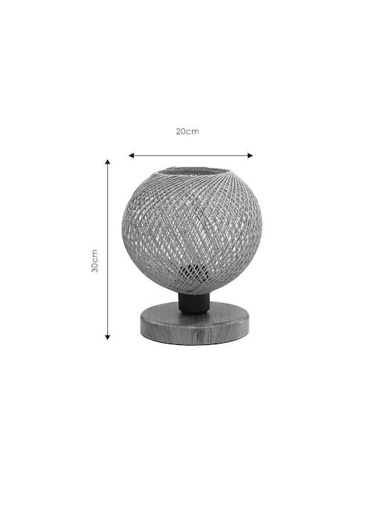 Pakketo Povilia Decorative Lamp with Socket for Bulb E27 Mπεζ - Mαύρο