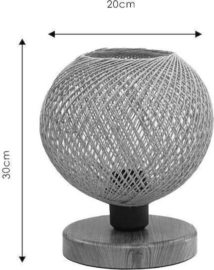 Pakketo Povilia Decorative Lamp with Socket for Bulb E27 Mπεζ - Mαύρο
