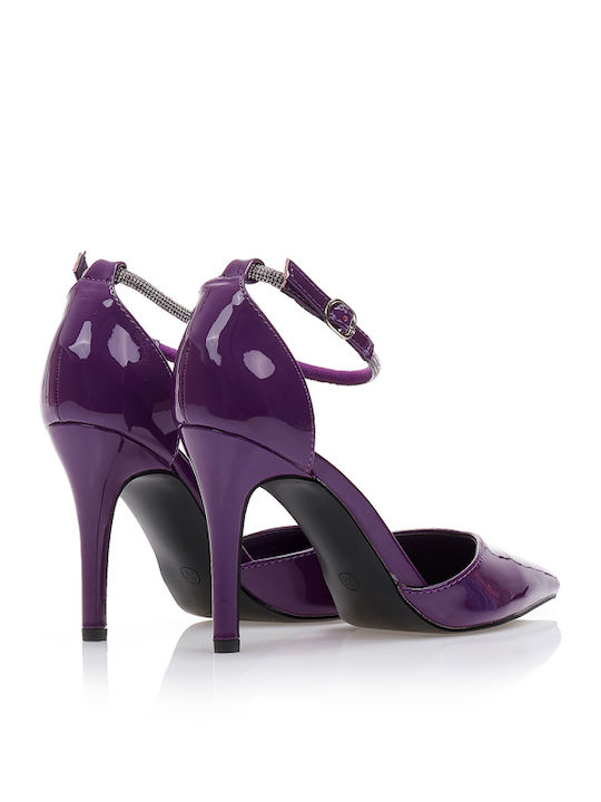 Pumps mit Stiletto-Absatz & Riemchen Lila