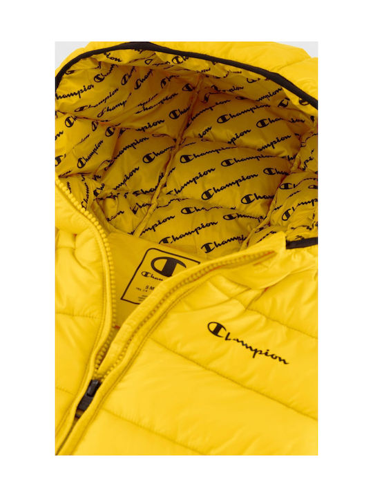 Champion Boys Quilted Coat Yellow with Ηood