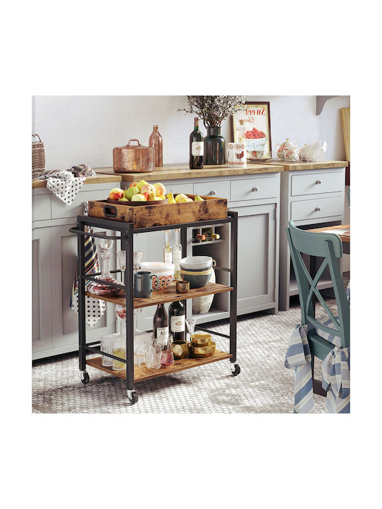 Songmics Tischspiel Holzregal 65x40x86cm Braune