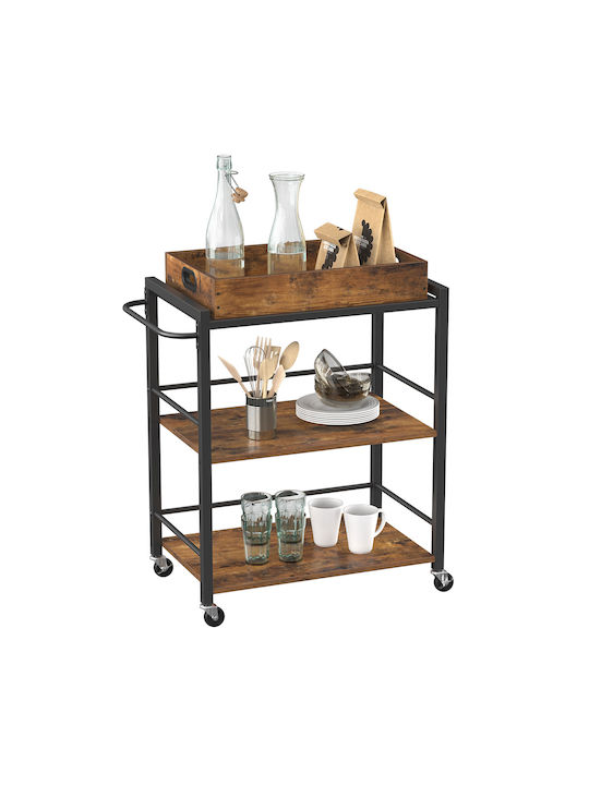 Songmics Tischspiel Holzregal 65x40x86cm Braune