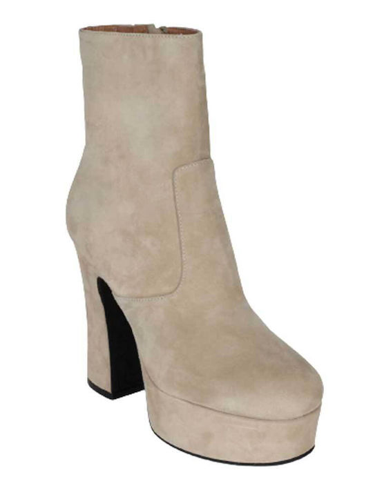 Jeffrey Campbell Women's Suede High Heel Boots Beige