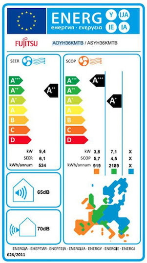 Fujitsu Series KM ASYH Κλιματιστικό Inverter 36000 BTU A++/A+ με Φίλτρο Κατεχίνης Μήλου