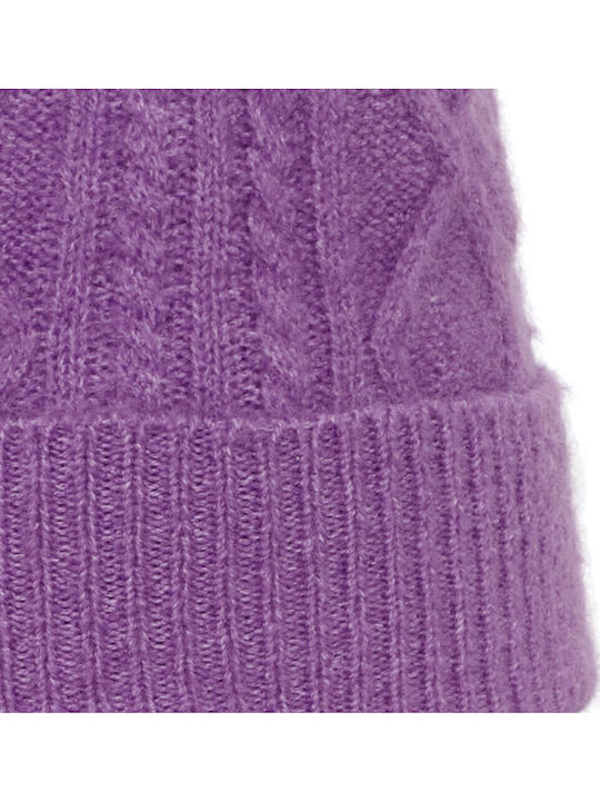 Knitted Beanie Cap Purple