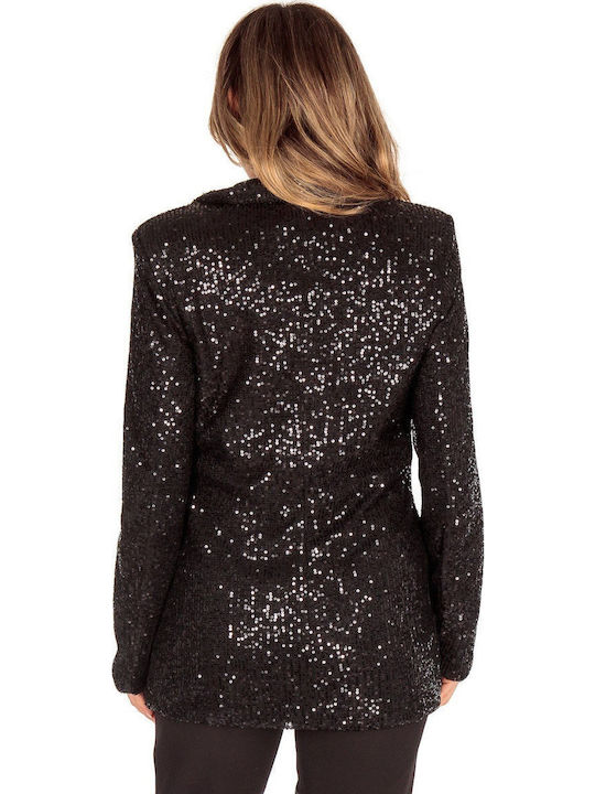 Silia D Women's Blazer Black with Sequins