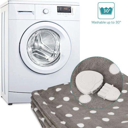 Navaris Pătură electrică semidublă Lavabilă cu temporizator Gri 120W 130cmx180cm