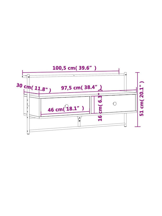 TV-Ständer Braune Eiche M100.5xTiefe30xHöhe51cm