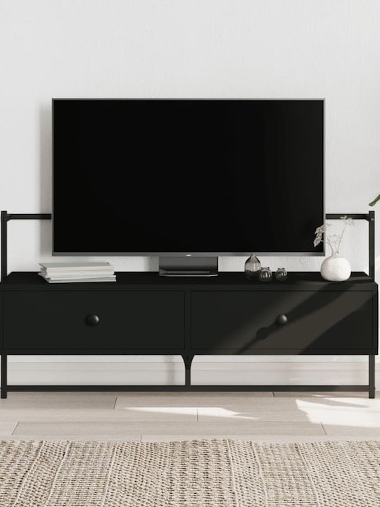 TV-Möbel Hölzernes Wandmontiertes Black L100.5xB30xH51cm
