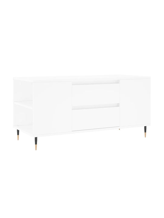 Rectangular Wooden Coffee Table White L102xW44.5xH50cm