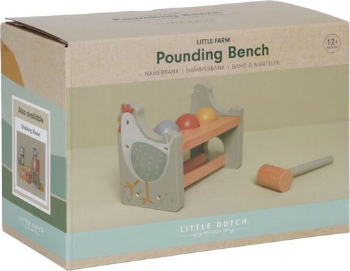 Little Dutch Hammer Toy Pounding Bench made of Wood for 12++ Months