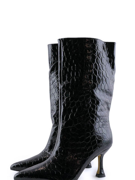 Corina High Heel Women's Boots with Zipper Black