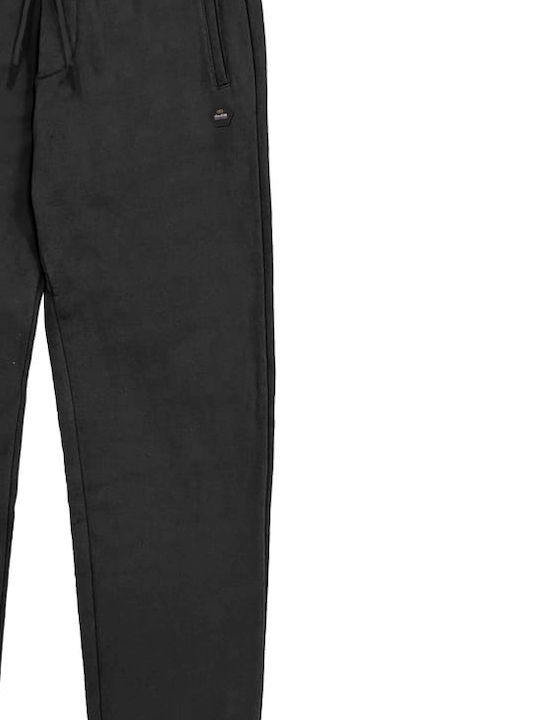 Double Men's Sweatpants with Rubber Black