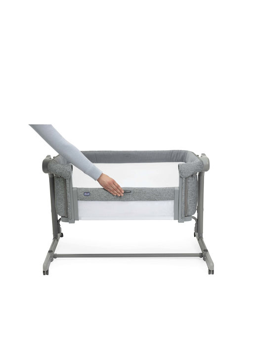 Chicco Cradle Next2Me Magic Evo with Mattress, Side Opening, and Wheels 40 Dark Grey