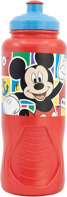 Stor Sticlă pentru Copii Mickey Plastic Roșu 430ml