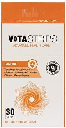 Vitastrips Συμπλήρωμα για την Ενίσχυση του Ανοσοποιητικού 30τμχ Πορτοκάλι