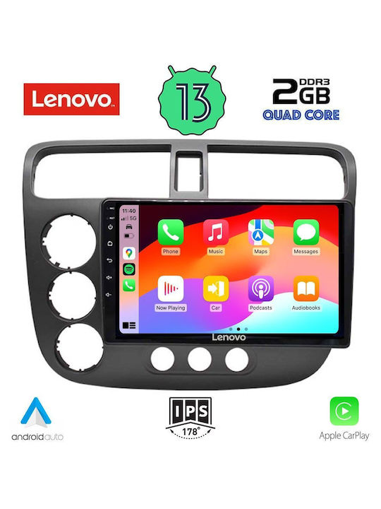 Lenovo Ηχοσύστημα Αυτοκινήτου για Honda Civic 2001-2006 (Bluetooth/USB/WiFi/GPS/Apple-Carplay/Android-Auto) με Οθόνη Αφής 9"