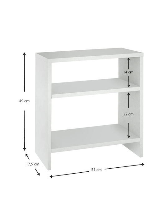 Rectangular Side Coffee Table Silvanus Wooden White W51xL17.5xH49cm GP042-0095 1