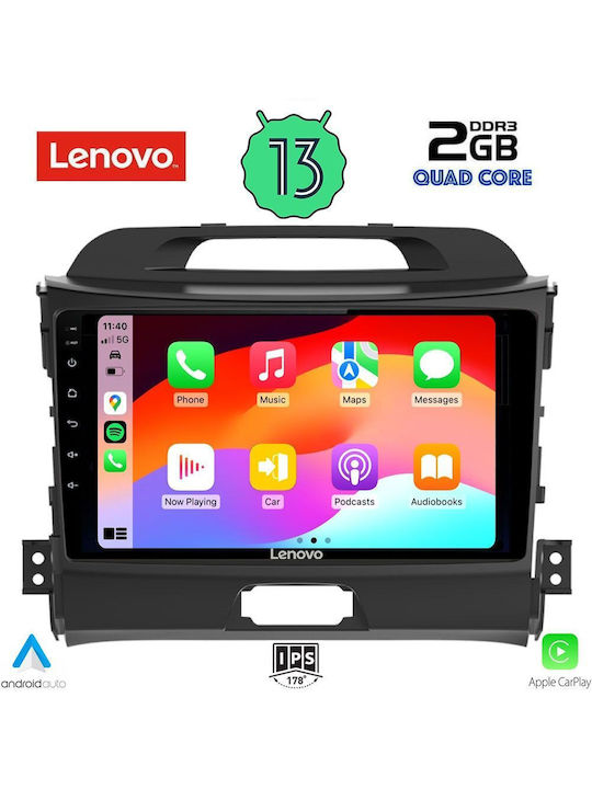 Lenovo Car-Audiosystem für Kia Sportage 2010-2015 (Bluetooth/USB/WiFi/GPS/Apple-Carplay/Android-Auto) mit Touchscreen 9"