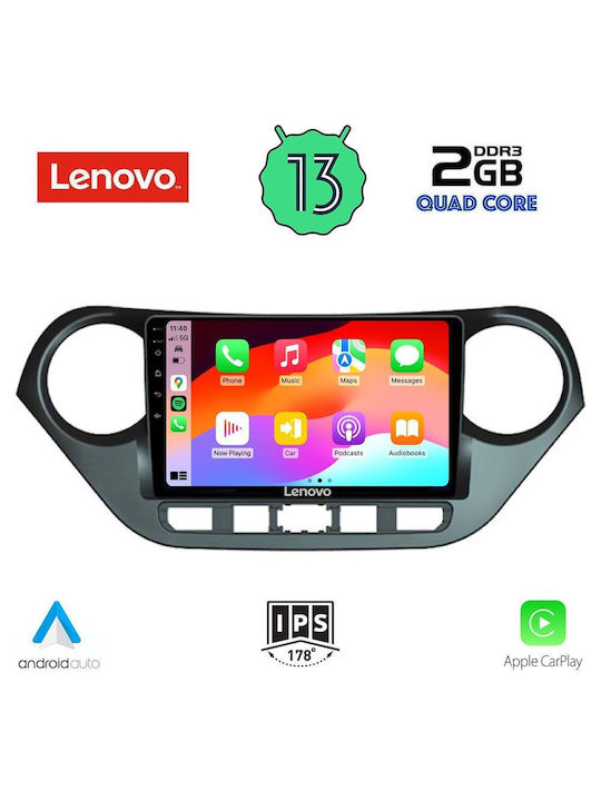 Lenovo Sistem Audio Auto pentru Hyundai i10 2014-2020 (Bluetooth/USB/WiFi/GPS/Apple-Carplay/Android-Auto) cu Ecran Tactil 9"