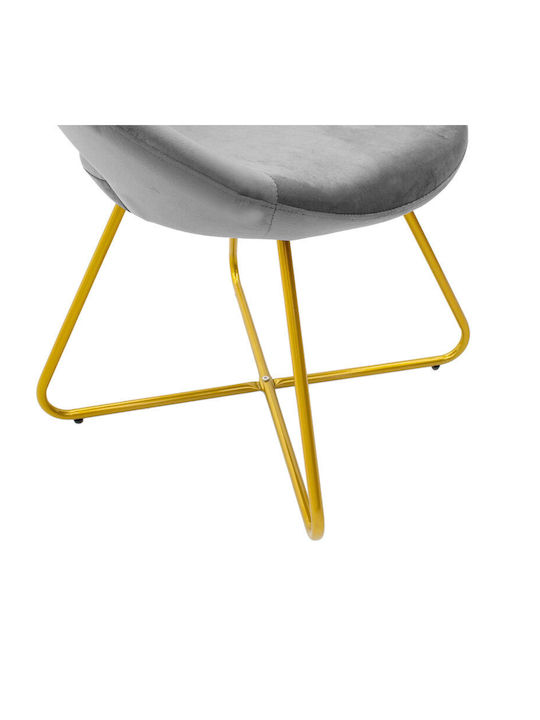 Valentina Dining Room Velvet Chair Grey 65x60x82cm
