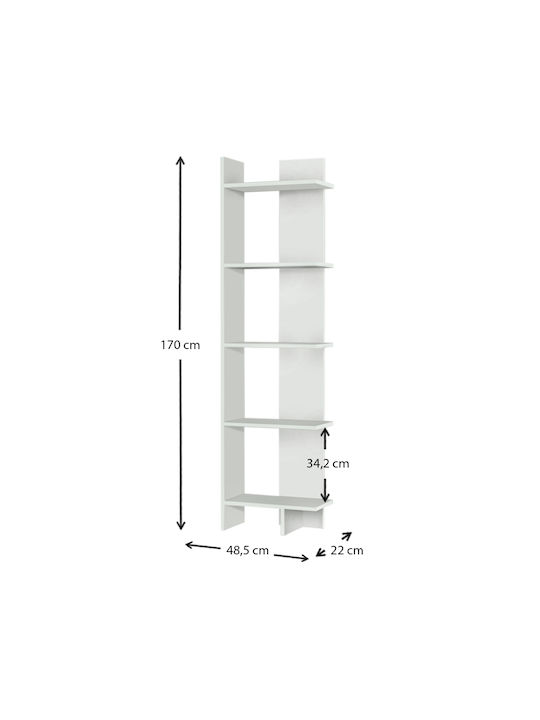 Bibliotecă Perla Alb 48x22x170cm