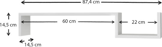 Raft Happy Alb 87.4x14.5x14.5cm GP042-0166 1