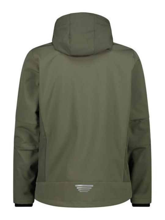 CMP Zip Ανδρικό Χειμωνιάτικο Μπουφάν Softshell Αδιάβροχο και Αντιανεμικό Πράσινο