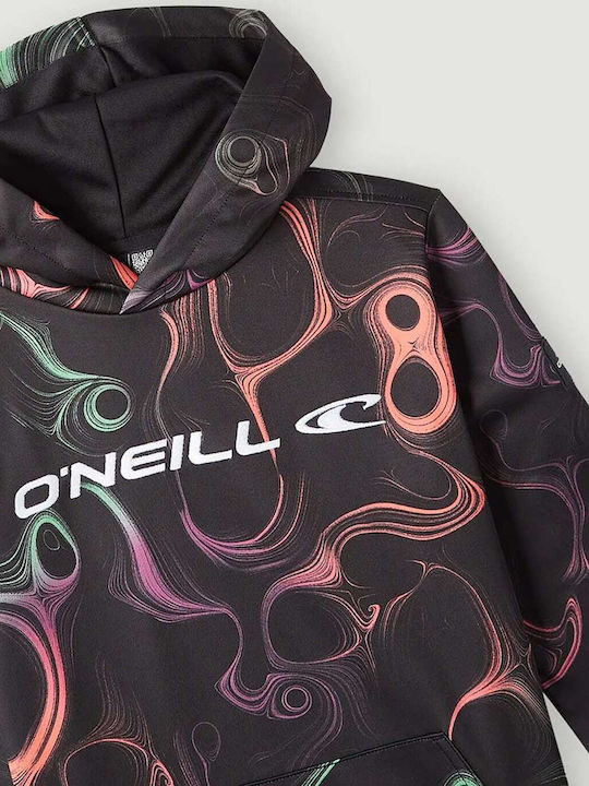 Fleece Παιδικό Φούτερ με Κουκούλα και Τσέπες Μαύρο