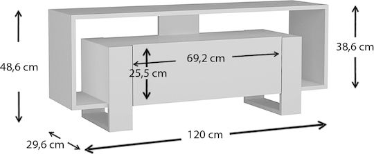 TV Stand Olbia White L120xD33xH48.6cm
