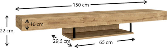 TV-Ständer Albares mit LED-Beleuchtung Braune M150xT29.6xH22cm