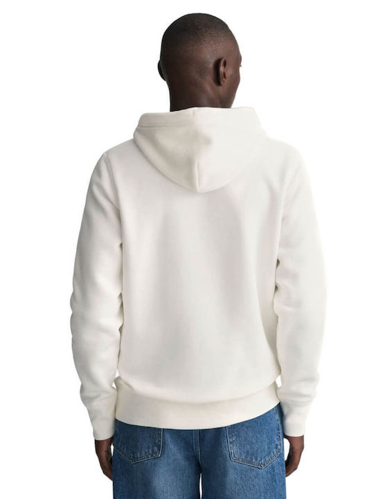 Archive Shield Sweatshirt with Hood White