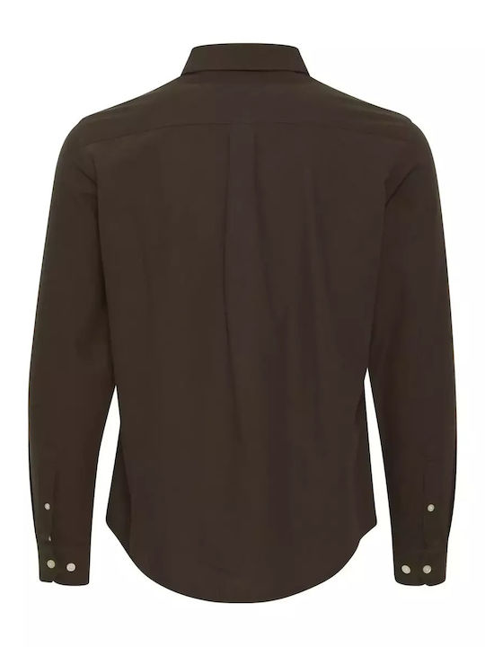 Casual Friday Men's Shirt Long Sleeve Cotton Brown