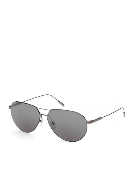 Zegna Unisex Γυαλιά Ηλίου με Γκρι Μεταλλικό Σκελετό και Γκρι Φακό EZ0185 08C
